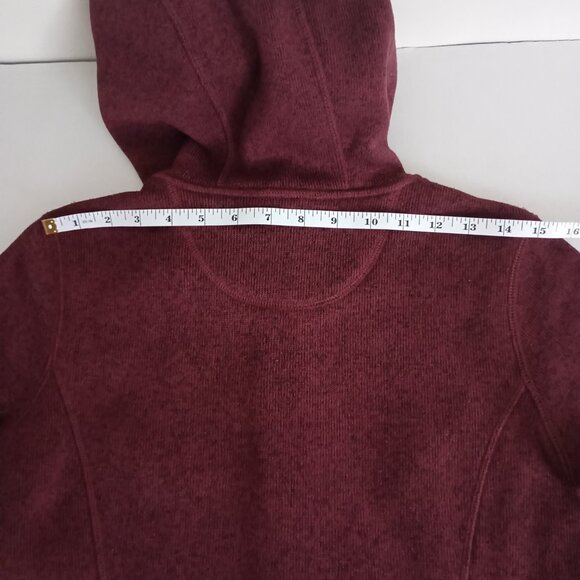 L.L. Bean Fleece Full Zip Hoodie Jacket Maroon Black Item 503354 Women’s XS EUC - Picture 11 of 16